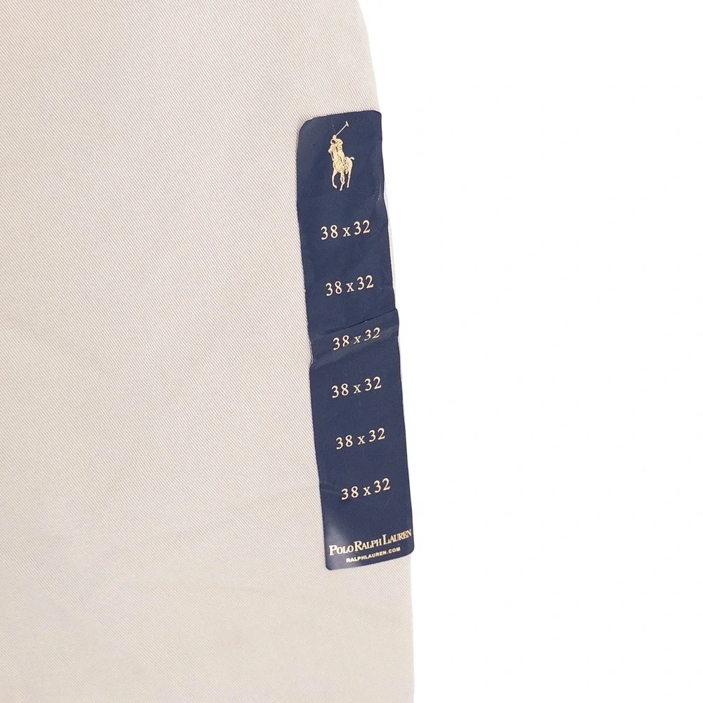 Vintage NWT Deadstock Polo Ralph Lauren Mens 38x32 Andrew Pant Tan Pleated Chino